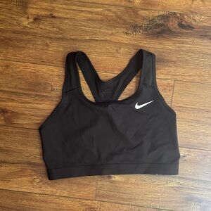 Nike Women's Black Sports Bra with White Logo